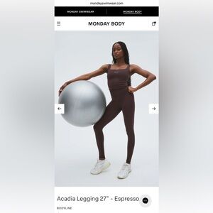 Monday Swimwear/Monday Body Acadia leggings in espresso